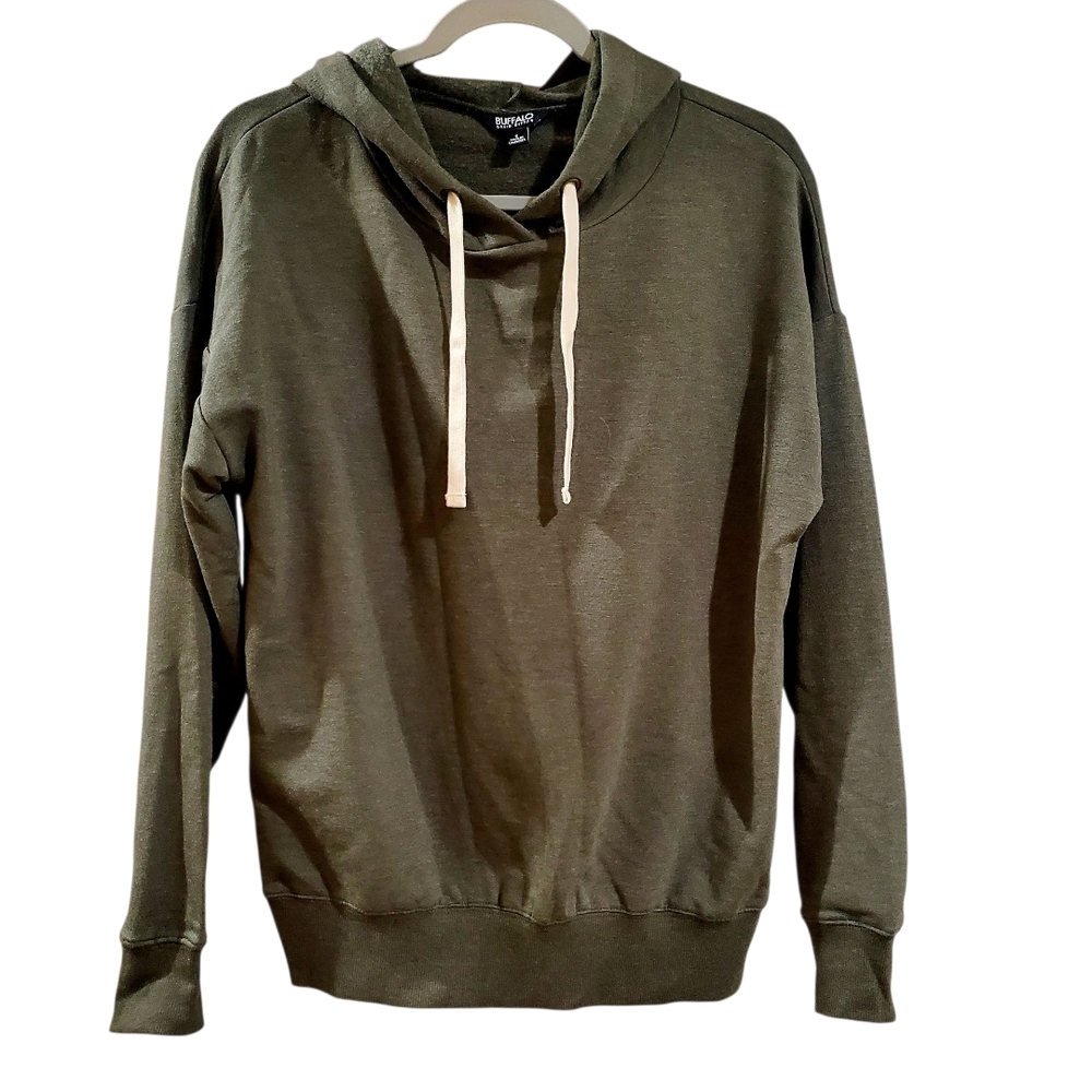 Green Hoodie Pullover Sweatshirt Buffalo David Bitton